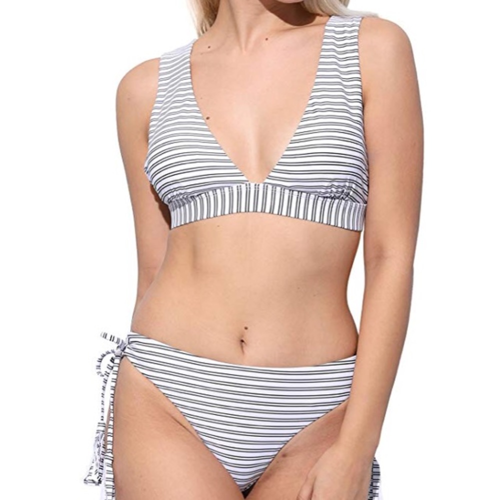 Seartist NWT wide strap striped bikini bralette S